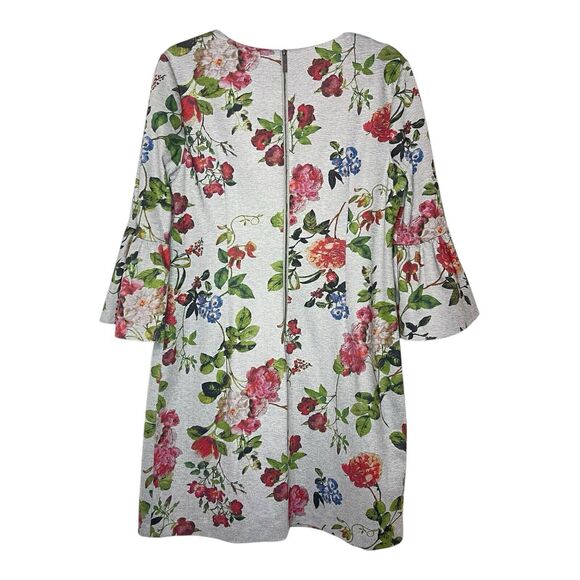 Calvin Klein Women’s Size 12 Smoke Gray Red Floral Sheath Dress Elegant Workwear - Picture 3 of 8